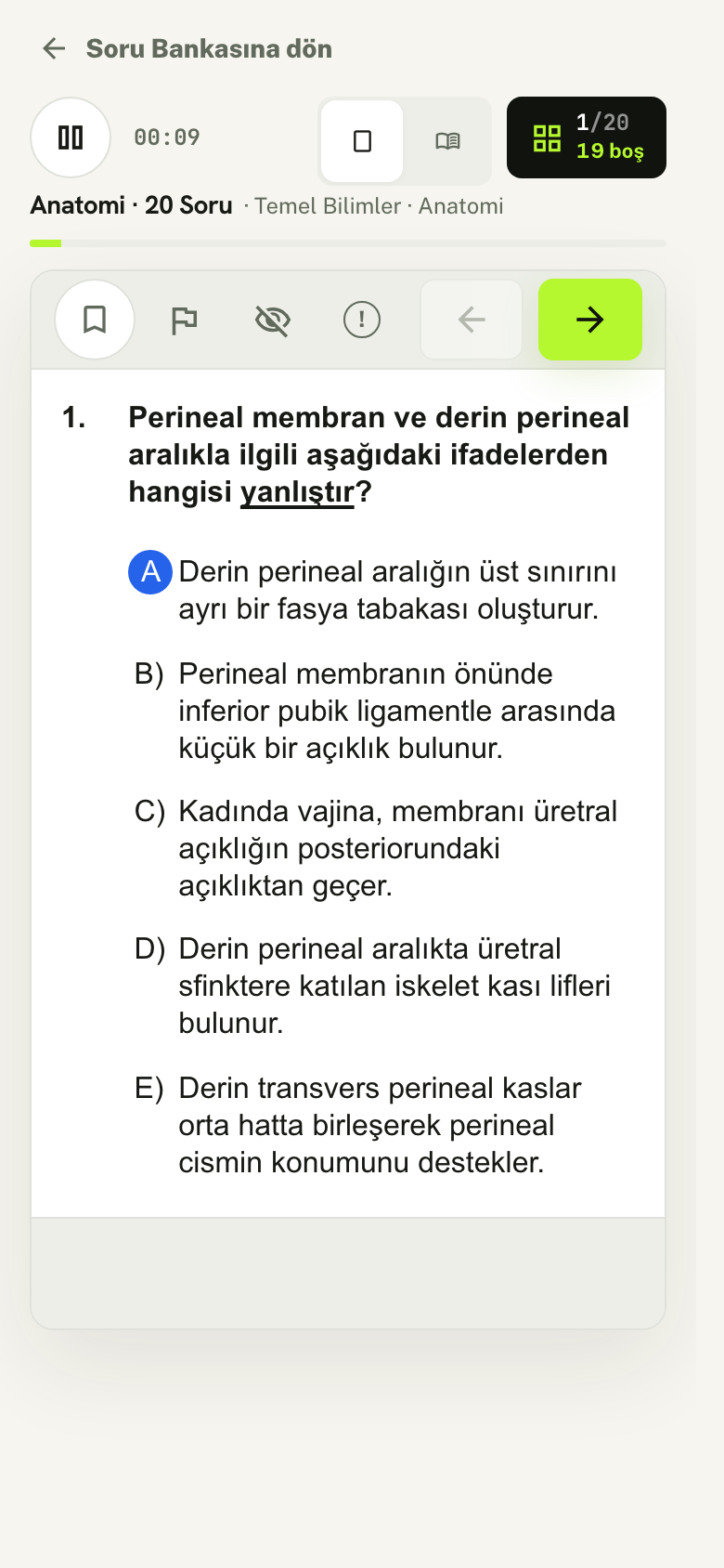 Telefonda aynı soru ekranı